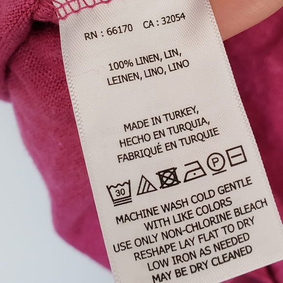 Anthropologie Maeve Pink Linen Top Sz Small Cowlneck Open Back Barbie - Picture 5 of 7